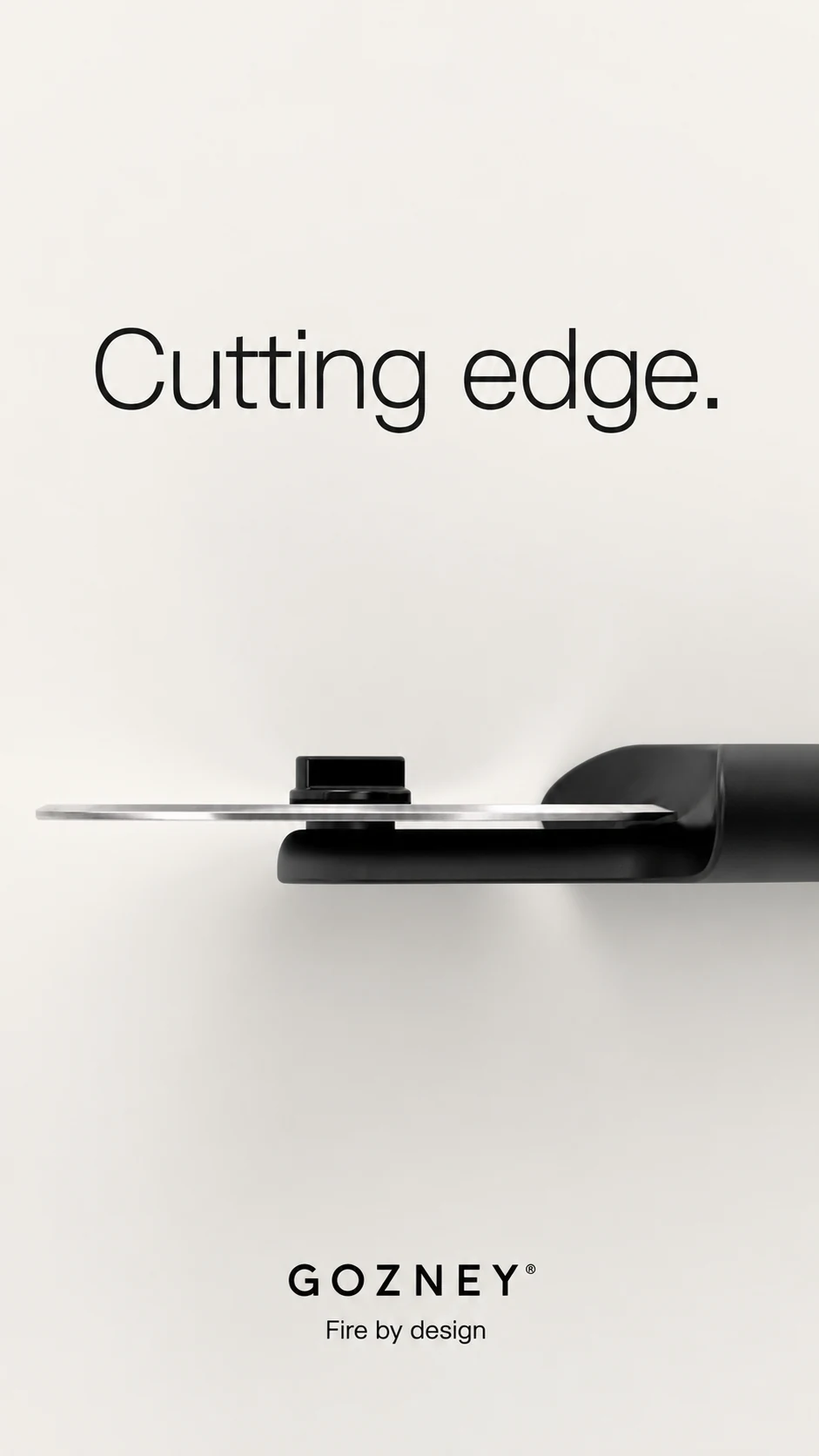 Gozney &lsquo;Cutting edge.&rsquo; poster &ndash; pizza cutter