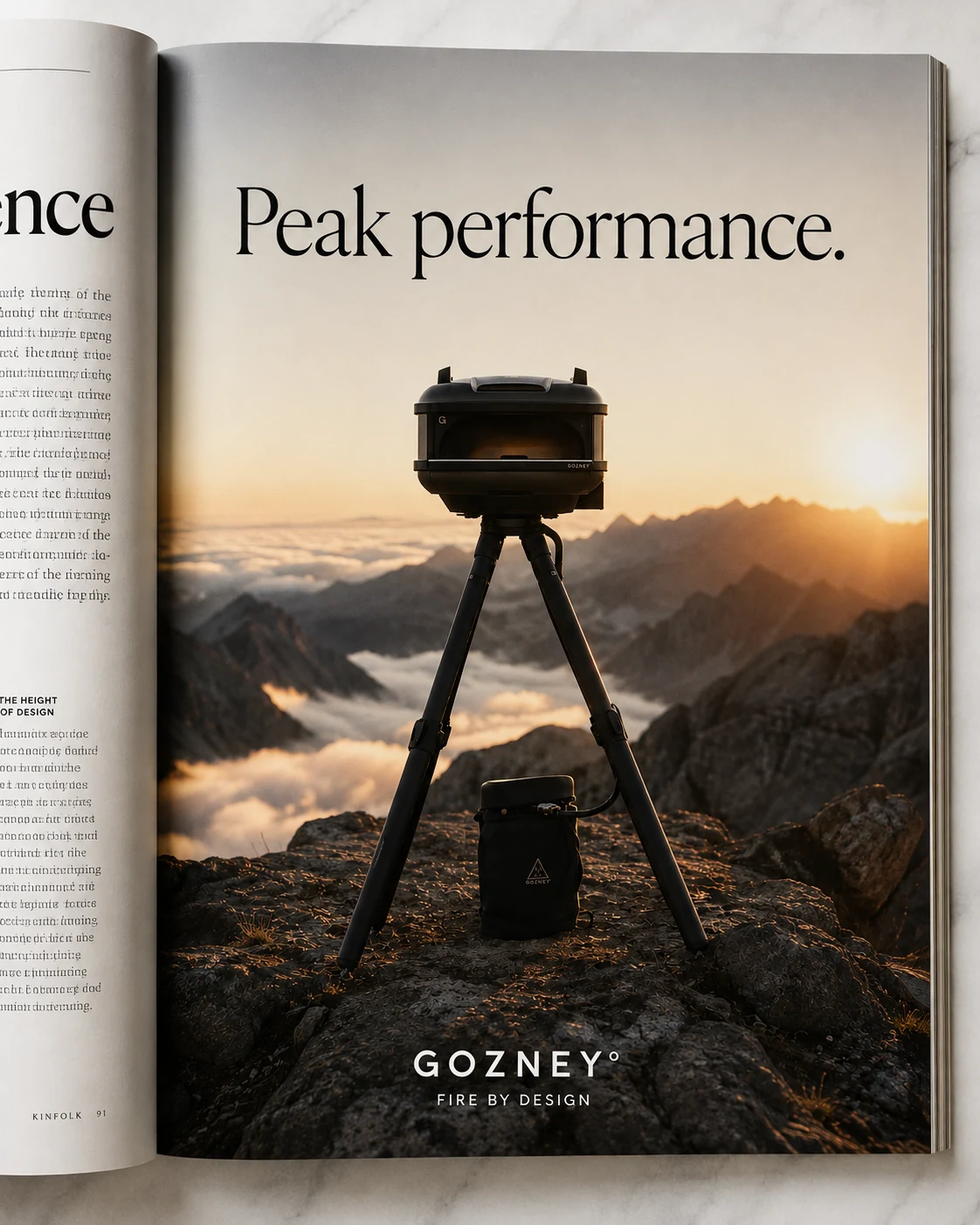 Gozney &lsquo;Peak performance.&rsquo; magazine ad